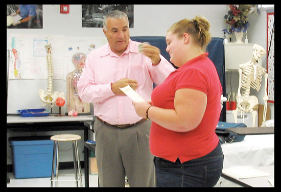 Jason and Student during seminar